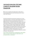 CAR SALES EXAM 2026 TEST BANK&NewLine;COMPLETE DEALERSHIP REVIEW&NewLine;FRAMEWORK