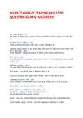 MAINTENANCE TECHNICIAN TEST QUESTIONS AND ANSWERS