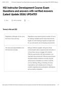 HSI Instructor Development Course Exam Questions and answers with verified Answers &lpar;Latest Update 2026&rpar; UPDATE&excl;&excl;&NewLine;&NewLine;