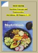 Test Bank for Nutrition Concepts and Controversies 5th Edition Complete Chapters 1&ndash;15 Practice Questions and Answers Study Guide