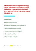 NR668 Week 4 Psychopharmacology Latest Verified And Frequently tested exam With Expected real Questions With Well Elaborated Correct Answers GRADED A&plus;&period;