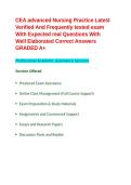 CEA advanced Nursing Practice Latest Verified And Frequently tested exam With Expected real Questions With Well Elaborated Correct Answers GRADED A&plus;&period;