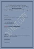 &num; NR 326 Mental Health Nursing Final Examination&NewLine;&num;&num; Comprehensive Psychiatric Nursing Review &vert; 100 NCLEX-Style &NewLine;Questions with Rationales&NewLine;&num;&num;&num; Updated 2026 &vert; Therapeutic Communication & Clinical Judgment