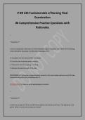 &num; NR 224 Fundamentals of Nursing Final &NewLine;Examination&NewLine;&num;&num; Comprehensive Practice Questions with &NewLine;Rationales