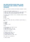 PADI OPEN WATER - BEING A DIVER I QUESTIONS AND CORRECT VERIFIED ANSWERS