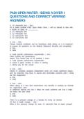 PADI OPEN WATER - BEING A DIVER I QUESTIONS AND CORRECT VERIFIED ANSWERS