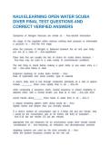 PADI ADVANCED OPEN WATER QUESTIONS AND CORRECT VERIFIED ANSWERS