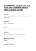 HUMAN ANATOMY AND PHYSIOLOGY 2026&NewLine;MOCK PAPER COMPREHENSIVE REVIEW&NewLine;NOTES ANALYTICAL SUMMARY
