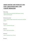 HUMAN ANATOMY AND PHYSIOLOGY 2026&NewLine;STUDY GUIDE REVISION SHEET CORE&NewLine;CONCEPT BREAKDOWN&NewLine;