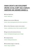 HUMAN GROWTH AND DEVELOPMENT&NewLine;UPDATED ACTUAL SCRIPT 2026 COMPLETE&NewLine;QUESTIONS AND ANSWERS GRADED A&plus;