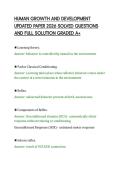HUMAN GROWTH AND DEVELOPMENT&NewLine;UPDATED PAPER 2026 SOLVED QUESTIONS&NewLine;AND FULL SOLUTION GRADED A&plus;