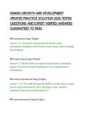 HUMAN GROWTH AND DEVELOPMENT&NewLine;UPDATED PRACTICE SOLUTION 2026 TESTED&NewLine;QUESTIONS AND EXPERT VERIFIED ANSWERS&NewLine;GUARANTEED TO PASS&NewLine;