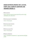 HUMAN NUTRITION UPDATED TEST 2 ACTUAL&NewLine;SCRIPT 2026 COMPLETE QUESTIONS AND&NewLine;ANSWERS GRADED A&plus;