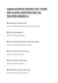 HUMAN NUTRITION UPDATED TEST 2 PAPER&NewLine;2026 SOLVED QUESTIONS AND FULL&NewLine;SOLUTION GRADED A&plus;