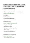 HUMAN NUTRITION UPDATED TEST 3 ACTUAL&NewLine;SCRIPT 2026 COMPLETE QUESTIONS AND&NewLine;ANSWERS GRADED A&plus;
