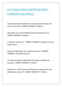 CHT FINAL EXAM QUESTIONS WITH COMPLETE SOLUTIONS