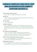 CARDIAC COMPLEX CARE FINAL TEST&NewLine;2026 QUESTIONS WITH CORRECT&NewLine;ANSWERS GRADED A&plus;