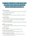 CARDIAC COMPLEX CARE PRACTICE&NewLine;EXAMINATION 2026 QUESTIONS&NewLine;WITH ANSWERS GRADED A&plus;