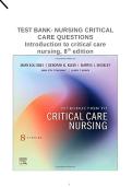 Test Bank Introduction to Critical Care Nursing 8th Edition Mary Lou Sole Deborah Goldenberg Klein Marthe J&period; Moseley ISBN 9780323641937 Complete Questions and Rationales