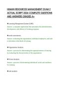 HUMAN RESOURCES MANAGEMENT EXAM 2&NewLine;ACTUAL SCRIPT 2026 COMPLETE QUESTIONS&NewLine;AND ANSWERS GRADED A&plus;
