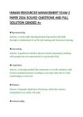HUMAN RESOURCES MANAGEMENT EXAM 2&NewLine;PAPER 2026 SOLVED QUESTIONS AND FULL&NewLine;SOLUTION GRADED A&plus;