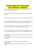 SUPERVISION TEST QUESTIONS WITH VERIFIED ANSWERS&period;