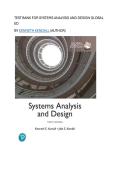 Test bank for Systems Analysis and Design Global Ed&NewLine;by Kenneth Kendall &lpar;Author&rpar;  all pages fully covered with test questions and answers guide A&plus;