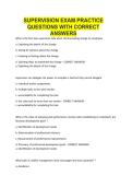 SUPERVISION EXAM PRACTICE QUESTIONS WITH CORRECT ANSWERS&period;