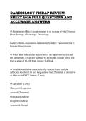 CARDIOLOGY FISDAP REVIEW&NewLine;SHEET 2026 FULL QUESTIONS AND&NewLine;ACCURATE ANSWERS 