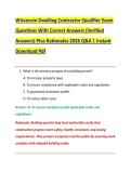 Wisconsin Dwelling Contractor Qualifier Exam &NewLine;Questions With Correct Answers &lpar;Verified &NewLine;Answers&rpar; Plus Rationales 2026 Q&A &vert; Instant &NewLine;Download Pdf 