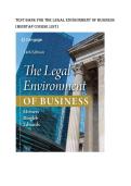 Test bank for The Legal Environment of Business &lpar;MindTap Course List&rpar; all pages fully covered with test questions and answers guide A&plus;