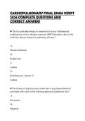 CARDIOPULMONARY FINAL EXAM SCRIPT&NewLine;2026 COMPLETE QUESTIONS AND&NewLine;CORRECT ANSWERS