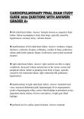 CARDIOPULMONARY FINAL EXAM STUDY&NewLine;GUIDE 2026 QUESTIONS WITH ANSWERS&NewLine;GRADED A&plus;