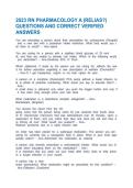 PROPHECY RN PHARMACOLOGY A QUESTIONS AND CORRECT VERIFIED ANSWERS