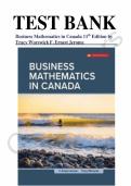 Test bank for Business Mathematics In Canada 11th Edition all pages fully covered with test questions and answers guide A&plus;