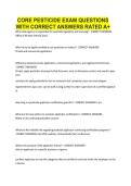 CORE PESTICIDE EXAM QUESTIONS WITH CORRECT ANSWERS RATED A&plus;&period;