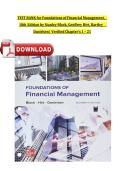 Foundations of Financial Management 18th Ed Test Bank &vert; Block&comma; Hirt&comma; Danielsen &vert; Verified Chapters 1-21&NewLine;&NewLine;