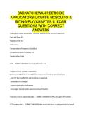 SASKATCHEWAN PESTICIDE APPLICATORS LICENSE MOSQUITO & BITING FLY &lpar;CHAPTER 4&rpar; EXAM QUESTIONS WITH CORRECT ANSWERS&period;pdf&NewLine;&NewLine;