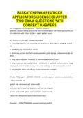 SASKATCHEWAN PESTICIDE APPLICATORS LICENSE CHAPTER TWO EXAM QUESTIONS WITH CORRECT ANSWERS&period;pdf&NewLine;&NewLine;