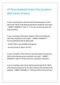 ATI Musculoskeletal System Test Questions With Correct Answers