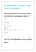 ATI - MUSCULOSKELETAL EXAM QUESTIONS WITH CORRECT ANSWERS