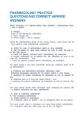 PHARMACOLOGY PRACTICE QUESTIONS AND CORRECT VERIFIED ANSWERS