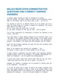 RELIAS MEDICATION ADMINISTRATION QUESTIONS AND CORRECT VERIFIED ANSWERS
