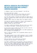 MEDICAL-SURGICAL RN A PROPHECY RELIAS QUESTIONS AND CORRECT VERIFIED ANSWERS