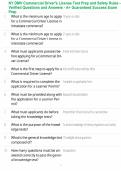 NY DMV Commercial Driver's License Test Prep and Safety Rules - Verified Questions and Answers - A&plus; Guaranteed Success Exam Prep