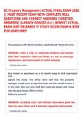 SC Property Management ACTUAL FINAL EXAM 2026 &NewLine;&vert;&vert; MOST RECENT EXAM WITH COMPLETE REAL &NewLine;QUESTIONS AND CORRECT ANSWERS &lpar;VERIFIED  &NewLine;ANSWERS&rpar; ALREADY GRADED A&plus;&vert;&vert; NEWEST ACTUAL &NewLine;EXAM JUST RELEASED &excl;&excl;&excl; STUDY GUIDE EXAM & BEST &NewLine;FOR EXAM PREP
