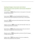 Reading Strategies&comma; Assessment&comma; and Cultural&NewLine;Responsiveness Exam questions and answers Graded A&plus;&NewLine;latest update&NewLine;Accommodations -Modifying instruction or using supports to help special&NewLine;education students achieve&period;&NewLine;Action research -The process of evaluat