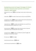 Reading Assessment and Support Strategies for Diverse&NewLine;Learners in Education Exam questions and answers&NewLine;Graded A&plus; latest update&NewLine;Reading Accuracy Level -The percentage of words read correctly &lpar;accuracy&NewLine;rate&rpar;&period;&NewLine;Fluency Rate -The number of words read corr