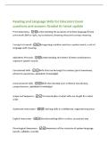 Reading and Language Skills for Educators Exam&NewLine;questions and answers Graded A&plus; latest update&NewLine;Print Awareness -Understanding the purposes of written language & how&NewLine;print works &lpar;left to right&comma; top to bottom&rpar;&semi; knowing that print conveys meaning&NewLine;Concept o