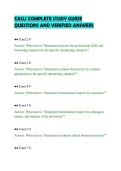 CASLI COMPLETE STUDY GUIDE&NewLine;QUESTIONS AND VERIFIED ANSWERS